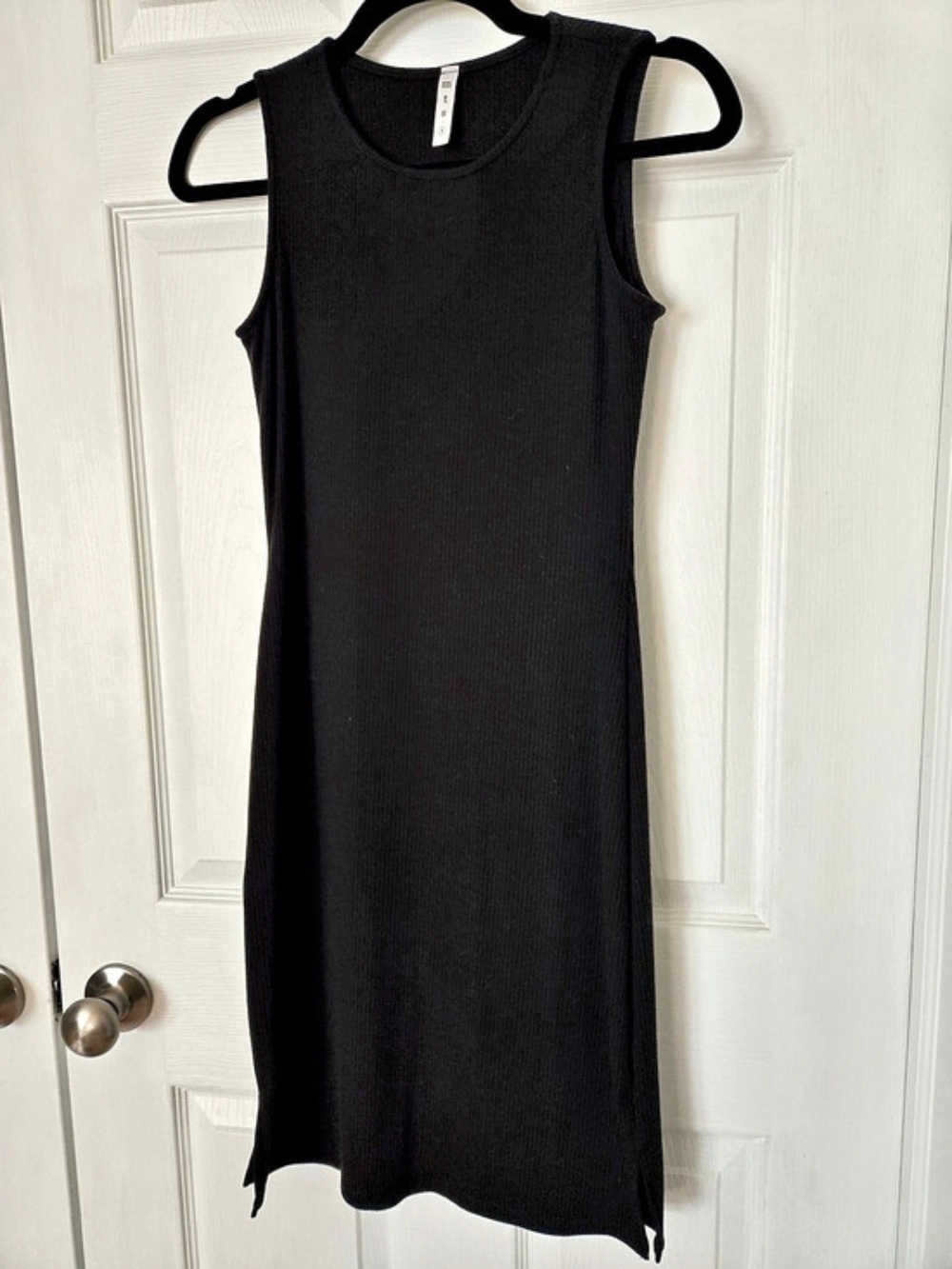 Black Ribbed Midi Dress